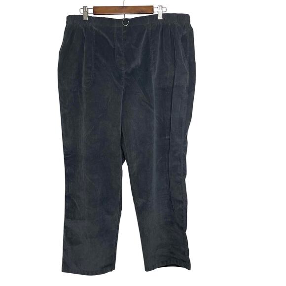 Allison Daley women's pants 22 short 22w corduroy pull on elastic waist gray - Picture 1 of 12
